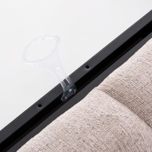 Двойно легло с матрак и място за съхранение Remo Hm21167 бежов плат с букле - за размери 160x200см.