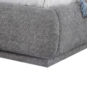 Double bed with storage space Noctis Sm726.01 gray chenille fabric - mattress 160x200cm