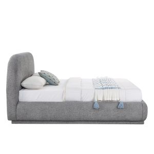 Double bed with storage space Noctis Sm726.01 gray chenille fabric - mattress 160x200cm