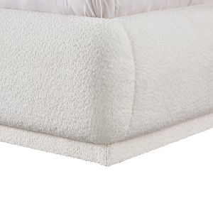 Double bed with storage space Noctis Sm726.02 white chenille fabric - mattress 160x200cm