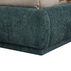 Double bed with storage space Noctis Sm726.07 green chenille fabric - mattress 160x200cm
