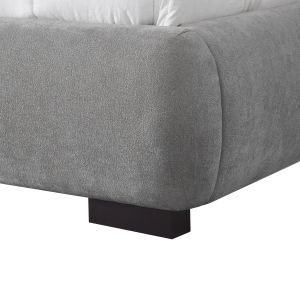 Double bed with storage space Nuvia Sm728.01 gray faux fur fabric - mattress 160x200cm