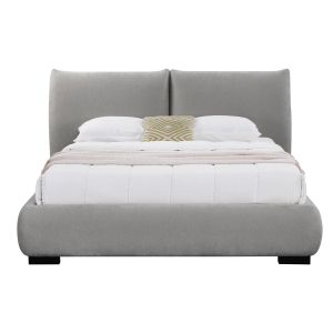 Double bed with storage space Nuvia Sm728.01 gray faux fur fabric - mattress 160x200cm