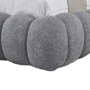 Double bed with storage space Sm727.01 gray chenille fabric - mattress 160x200cm
