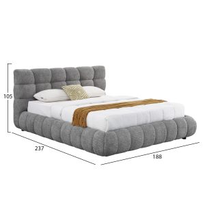 Double bed with storage space Somium Sm725.01 gray chenille fabric - mattress 160x200cm