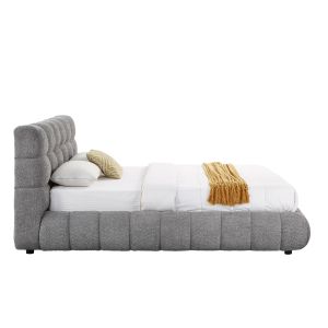 Double bed with storage space Somium Sm725.01 gray chenille fabric - mattress 160x200cm