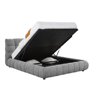 Double bed with storage space Somium Sm725.01 gray chenille fabric - mattress 160x200cm