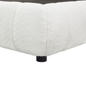 Double bed with storage space Somium Sm725.02 white chenille fabric - mattress 160x200cm