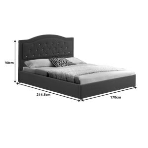 Double bed with storage space Majore fabric anthracite 160x200cm