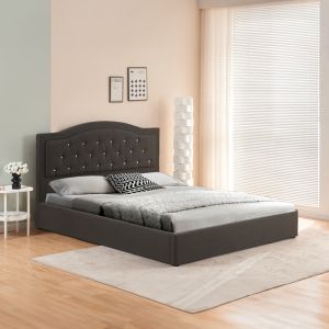 Double bed with storage space Majore fabric anthracite 160x200cm