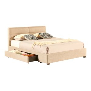 Double bed bedroom Anay with drawers damask salmon color 160x200cm