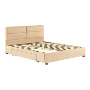 Double bed bedroom Anay with drawers damask salmon color 160x200cm