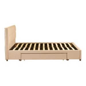 Double bed bedroom Anay with drawers damask salmon color 160x200cm