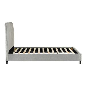 Double bed bedroom Majus damask plush color dark gray-beige 160x200cm