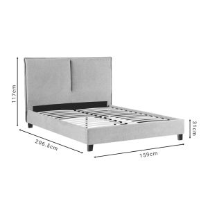 Double bed bedroom Majus damask plush color dark gray-beige 160x200cm