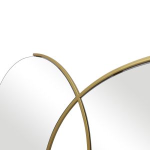 Double mirror Miryata metal in golden shade 105x3x60cm