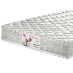 Двуетажно легло Beamer Hm21320 от борова дървесина в бяло - за матраци 90 и 140x190см.