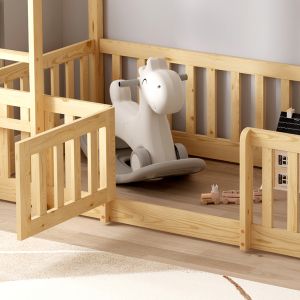 Двуетажно легло с Playpark Playkid Hm21312 борова дървесина в естествен цвят - с матрак 90x190см