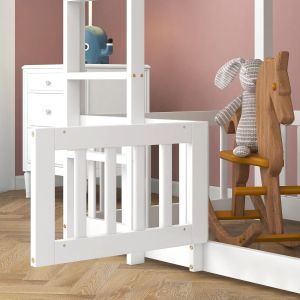 Двуетажно легло с Playpark Playkid Hm21312.01 борова дървесина в бяло - с матрак 90x190см