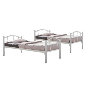 Bunk metal bunk bed in white color 90x190 Hm328.02