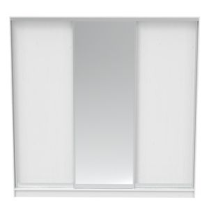 Double-wing wardrobe Aparador I with mirror in white 240x60x240cm