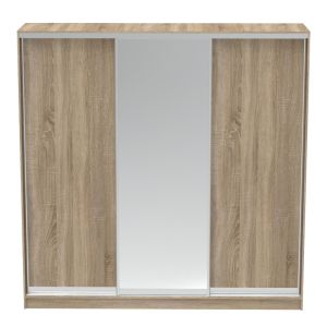 Double-wing wardrobe Aparador I with mirror in sonoma color 240x60x240cm