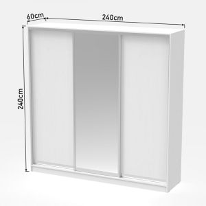 Double-wing wardrobe Aparador I with mirror in sonoma color 240x60x240cm