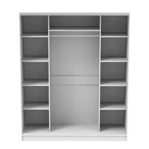 Двукрилен гардероб Aparador с огледало в бял цвят 180x60x220см