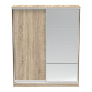 Aparador double-door wardrobe with mirror in sonoma color 180x60x220cm