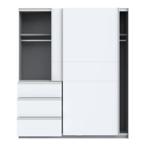 Double-wing wardrobe Gotion white melamine 200x61x200.5cm