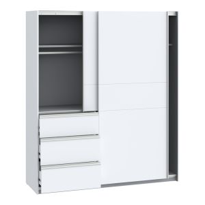Double-wing wardrobe Gotion white melamine 200x61x200.5cm
