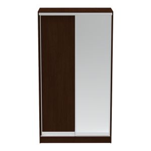 Double-door corridor wardrobe with mirror, wenge color, 120x60x220cm