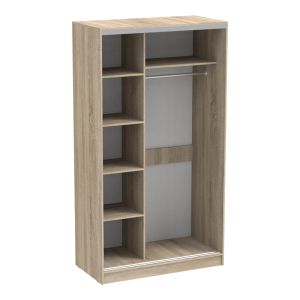 Double-wing corridor wardrobe with mirror, sonoma color, 120x60x220cm