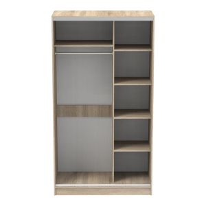 Double-wing corridor wardrobe with mirror, sonoma color, 120x60x220cm