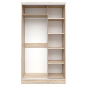 Двукрилен гардероб със слайд врати и огледало Adler цвят сонома 120x60x220y Hm2460,01