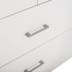 Double-wing melamine wardrobe with two drawers in white Hm338.05