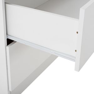 Double-wing melamine wardrobe with two drawers in white Hm338.05