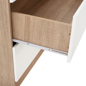 Double-wing melamine wardrobe with two drawers in sonam and white Hm338.06
