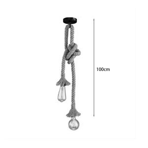 Two-light chandelier Ropily I natural metal rope D2x100cm