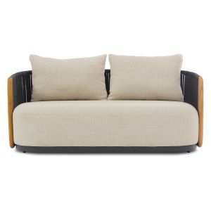 Two-seat sofa Augustus Sm6457.01 gray aluminum - rope - olefin 171x91x71cm.