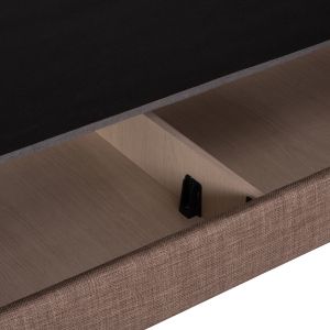 Two-seater sofa bed with storage Nikko Hm3293.02 beige fabric 144x75x84cm.
