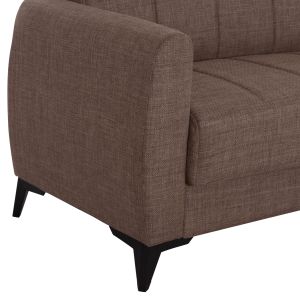 Two-seater sofa bed with storage Nikko Hm3293.02 beige fabric 144x75x84cm.