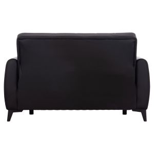 Two-seater sofa bed with storage Nikko Hm3293.11 black Pu 144x75x84cm.