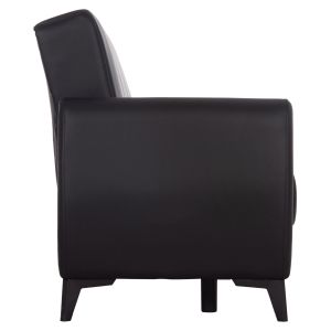 Two-seater sofa bed with storage Nikko Hm3293.11 black Pu 144x75x84cm.