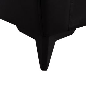 Two-seater sofa bed with storage Nikko Hm3293.11 black Pu 144x75x84cm.