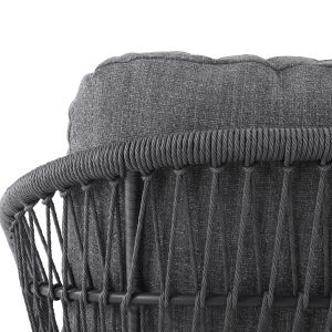 Two-seater garden sofa Quantum Sm6172, brown color, aluminum, wicker, 162x148x97 cm high