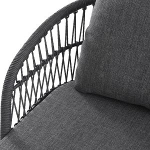 Two-seater garden sofa Quantum Sm6172, brown color, aluminum, wicker, 162x148x97 cm high
