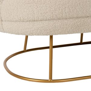 Two-seater sofa Arien Hm8492,20 boucle ecru gold metal base 130x75x85hcm