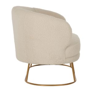 Two-seater sofa Arien Hm8492,20 boucle ecru gold metal base 130x75x85hcm