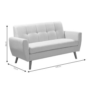 Two-seater sofa Decency textile beige color 149x75x86cm
